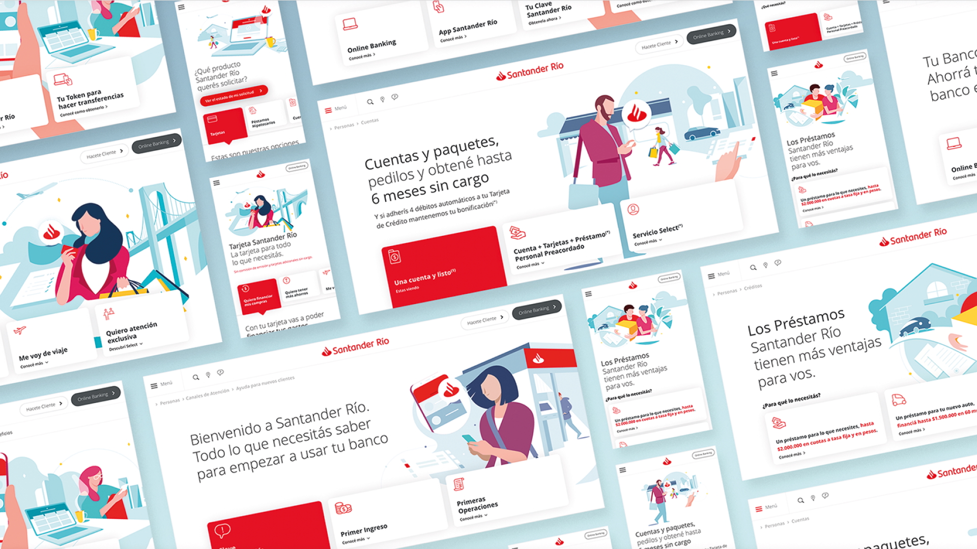 Santander online and mobile banking design board